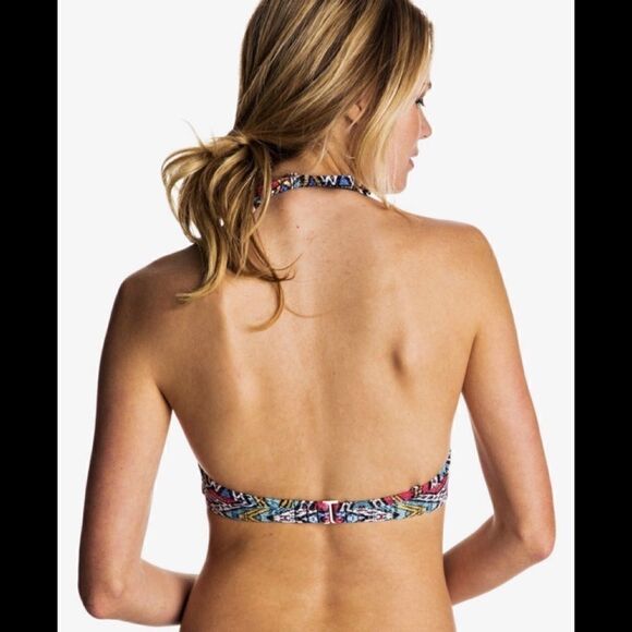 ROXY multicolored wrap bikini top. NWT - Picture 3 of 10